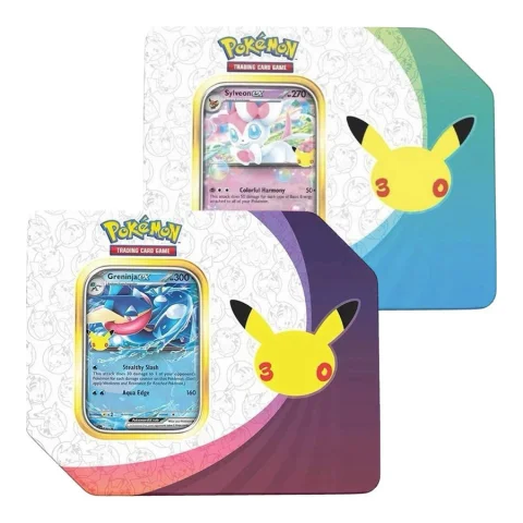 Pokémon TCG: 30th Celebration 5 Booster Tin (Sylveon ex or Greninja ex)